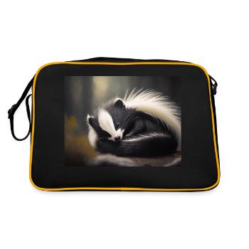 Cute animals doing hibernation – raccoon - Retro Bag - black/gold - Back