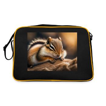 Animaux mignons en hibernation – tamia - Sac Retro - noir/or - Dos