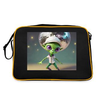 mignon petit vert rétro vintage alien tous les jours - Sac Retro - noir/or - Dos