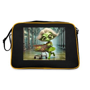 mignon petit vert rétro vintage alien tous les jours - Sac Retro - noir/or - Dos