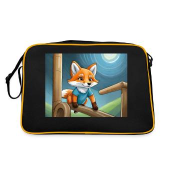 mignon petit renard démon vie quotidienne - aire de jeux - Sac Retro - noir/or - Dos
