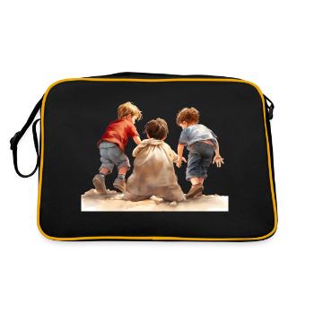 Sack races, a children's game from times gone by - Retro Bag - black/gold - Back
