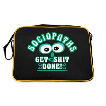Sociopath saying lus - Retro Bag - black/gold - Back