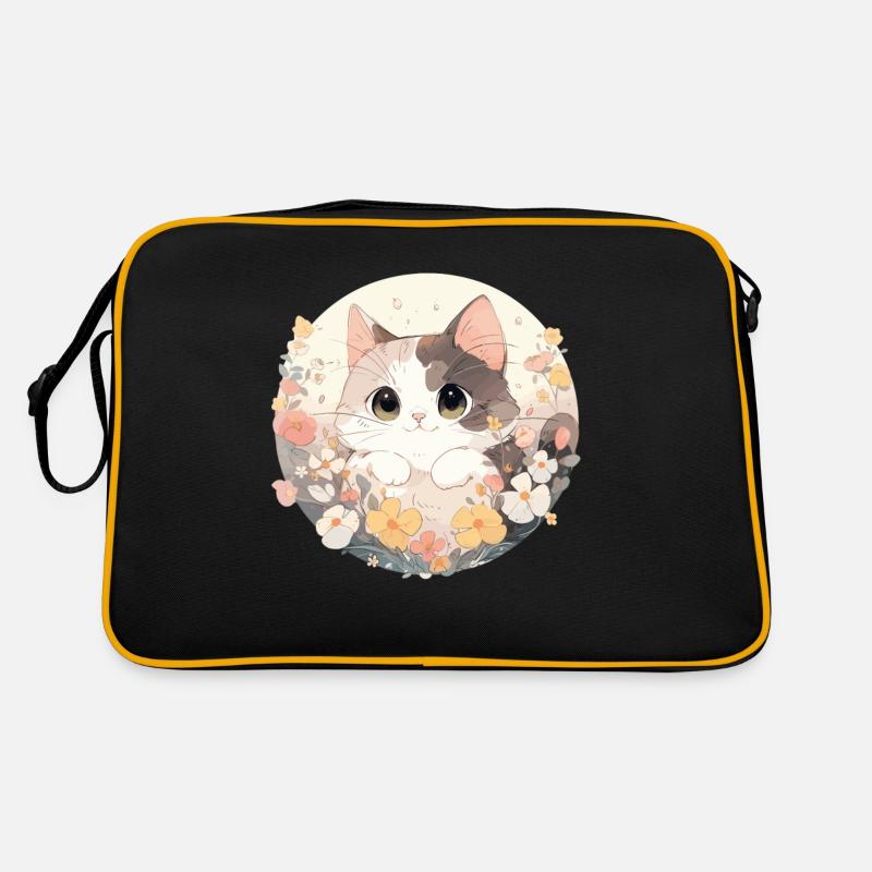 Chat trop mignon - Sac Retro - noir/or