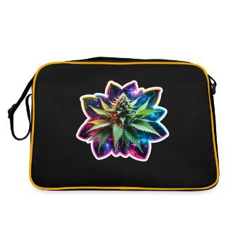 Plante de chanvre scintillante colorée - Sac Retro - noir/or - Dos