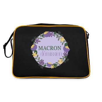 Macron Démission - Sac Retro - noir/or - Dos