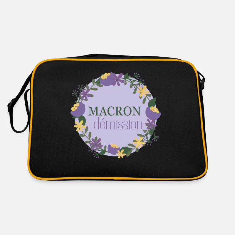 Macron tritt zurück Retro Tasche