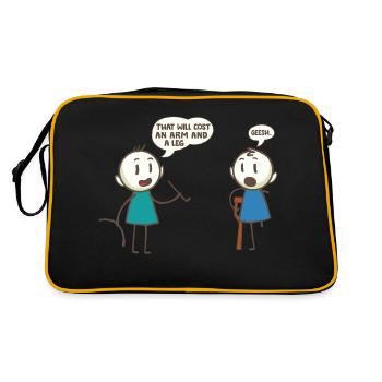 Cela coûtera un bras et une jambe Jeu de mots - Sac Retro - noir/or - Dos