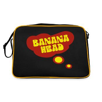 Grosse bulle de pensée rouge dans la TÊTE DE BANANE délavée - Sac Retro - noir/or - Dos