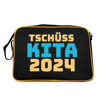 Tschüss Kita 2024 - Retro Tasche - Schwarz/Gold - Hinten