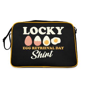 Lucky Egg retrieval day Motive - Retro Tasche - Schwarz/Gold - Hinten