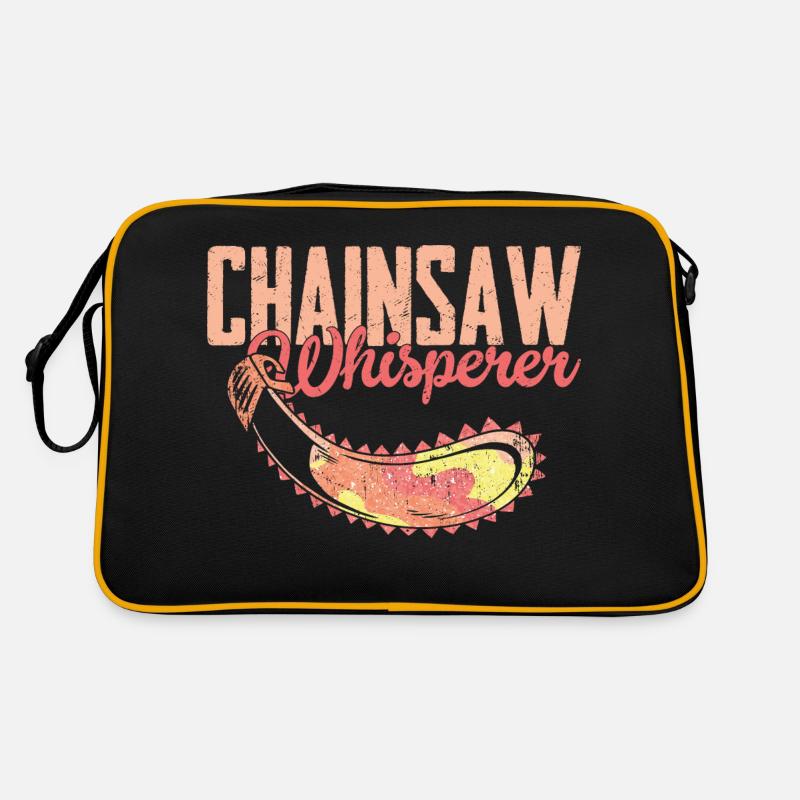 Chainsaw Whisperer Logging Lumberjack Logger - Retro Tasche - Schwarz/Gold