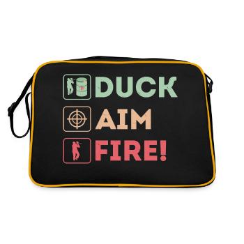 Duck, Aim, Fire! Paintball Tactical Player - Retro Tasche - Schwarz/Gold - Hinten