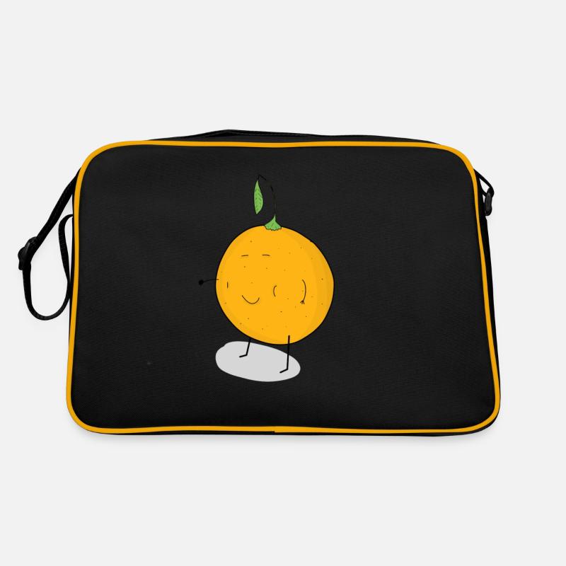 orange - Retro Tasche - Schwarz/Gold