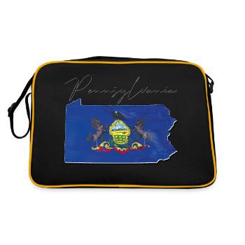 Drapeau de la Pennsylvanie en Pennsylvanie Carte PA - Sac Retro - noir/or - Dos