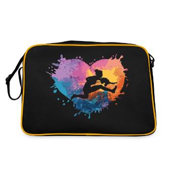 Hobby Horsing Herz - Retro Tasche - Schwarz/Gold - Hinten