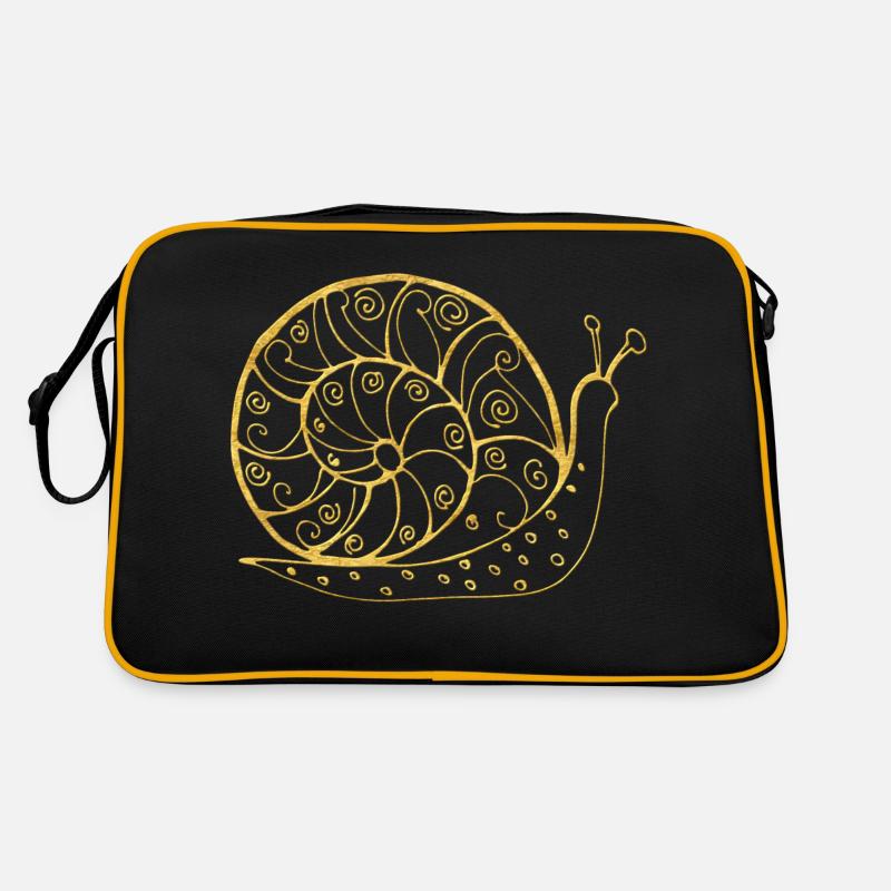 Schnecke - Retro Tasche - Schwarz/Gold