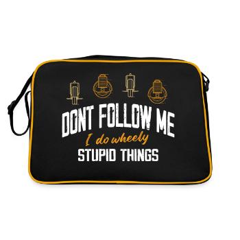 Ne me suis pas, je fais des choses stupides et stupides - Sac Retro - noir/or - Dos