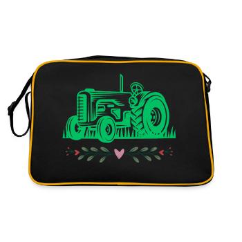 Traktor / Traktor / Traktor - Retro Tasche - Schwarz/Gold - Hinten