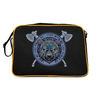Viking Bear Logo – Strength and Protection - Retro Bag - black/gold - Back