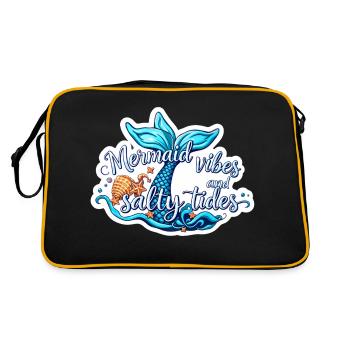 Sirène Vibes Océan Esthétique Amoureux de la plage Fantaisie - Sac Retro - noir/or - Dos