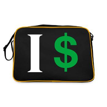 Lettre i dollar - Sac Retro - noir/or - Dos