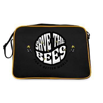 Sauvez les abeilles – Motif durable - Sac Retro - noir/or - Dos