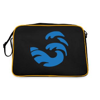 Design simple de vague bleue de forme ronde - Sac Retro - noir/or - Dos