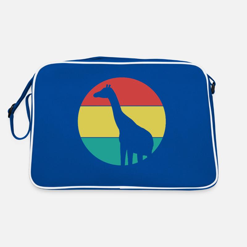 Giraffe in a colored circle Retro Bag