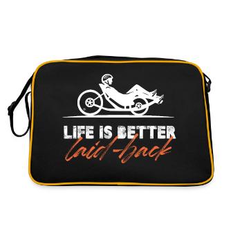 Life Is Better Laid-Back Recumbent Cycling Trike - Retro Tasche - Schwarz/Gold - Hinten