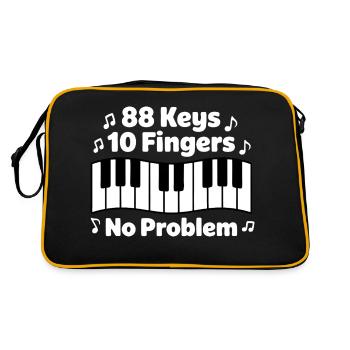 88 touches 10 doigts pas de problème piano musicien de musique - Sac Retro - noir/or - Dos