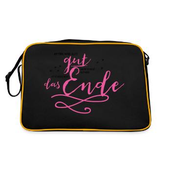 Am Ende wird alles gut! - Retro Tasche - Schwarz/Gold - Hinten