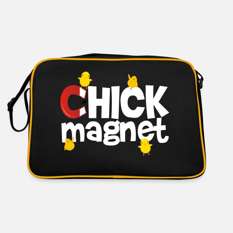 chick magnet - Retro Tasche - Schwarz/Gold