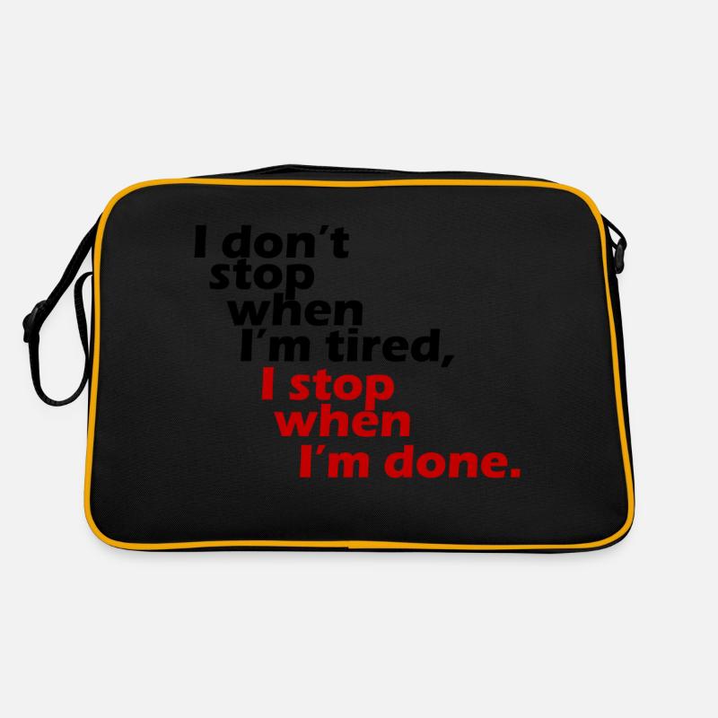I don't stop workout motivation Retro Bag