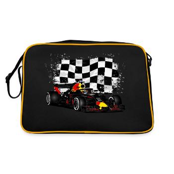 Racecar - Racing car - Racing flag - Retro Tasche - Schwarz/Gold - Hinten