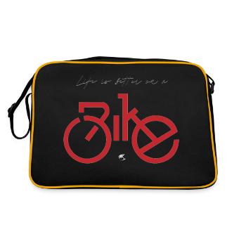 Image de vélo avec inscription - Sac Retro - noir/or - Dos