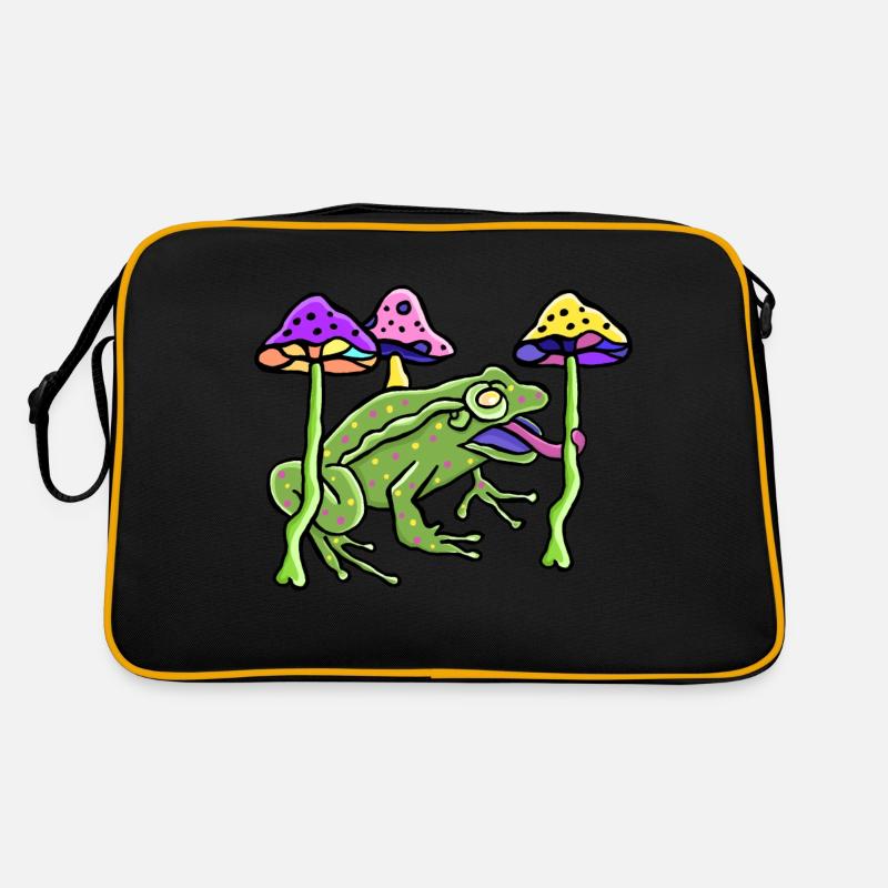 Champignons psychoactifs avec grenouille Sac Retro