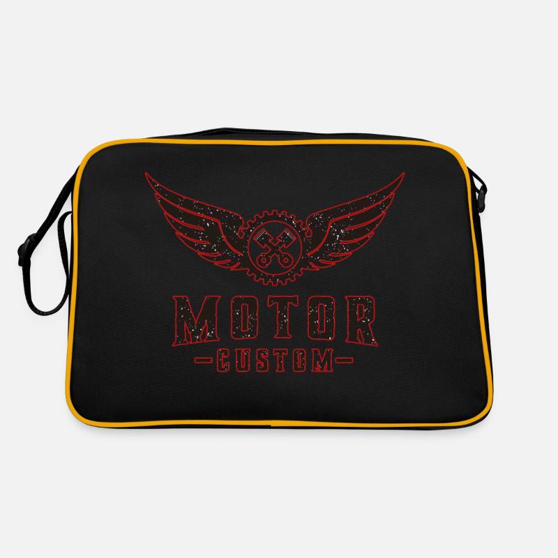 custom motor - Retro Tasche - Schwarz/Gold