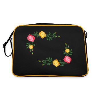 Cadre de couronne de fleurs - Sac Retro - noir/or - Dos