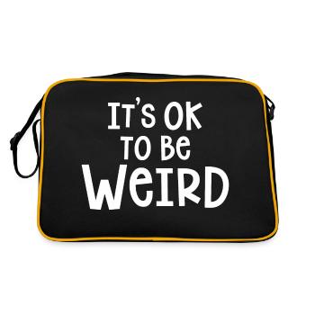 IT IS OK TO BE WEIRD - Retro Bag - black/gold - Back