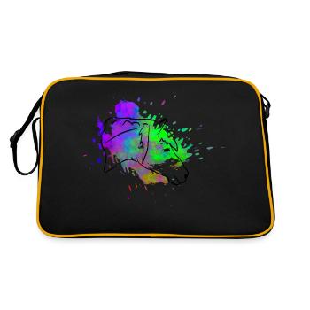 Pferdekopf - Retro Tasche - Schwarz/Gold - Hinten