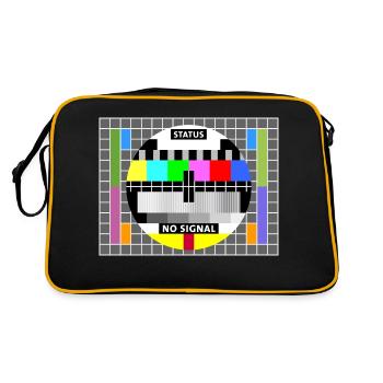 Testbild Status no signal Bildschirm Display Geek - Retro Tasche - Schwarz/Gold - Hinten