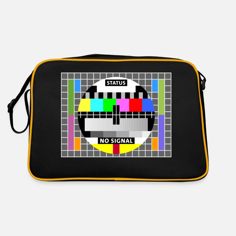 Testbild Status no signal Bildschirm Display Geek Retro Tasche