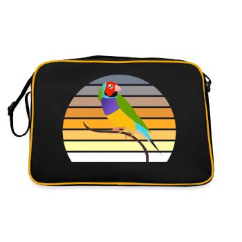 Oiseau exotique diamant de Gould - Sac Retro - noir/or - Dos