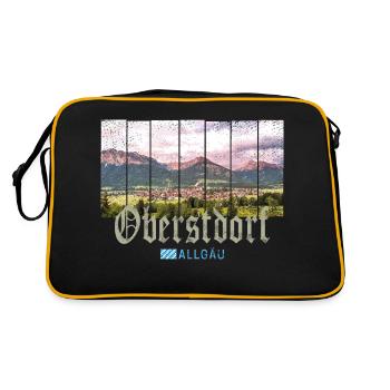 Oberstdorf Allgäu Vintage Bayern Deutschland Souve - Retro Tasche - Schwarz/Gold - Hinten