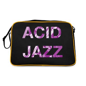 Acid Jazz Music Magenta Typographie - Sac Retro - noir/or - Dos