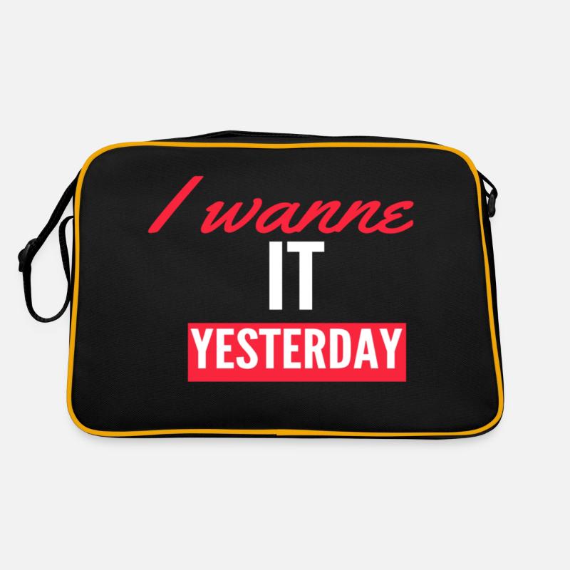 Ich will es gestern Retro Tasche