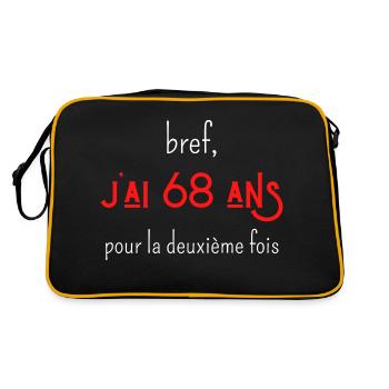bref j'ai un 68 ans pour la deuxième fois - Sac Retro - noir/or - Dos