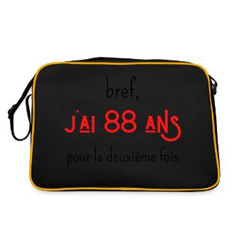 bref j'ai 88 ans pour la deuxième fois - Sac Retro - noir/or - Dos