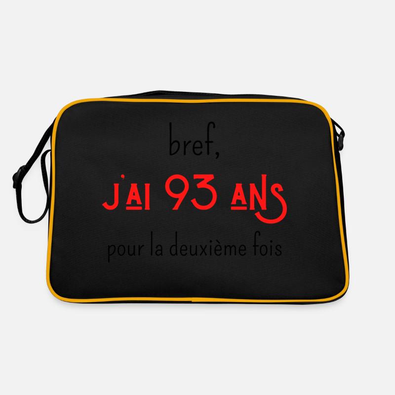 bref j'ai 93 ans pour la deuxième fois - Sac Retro - noir/or